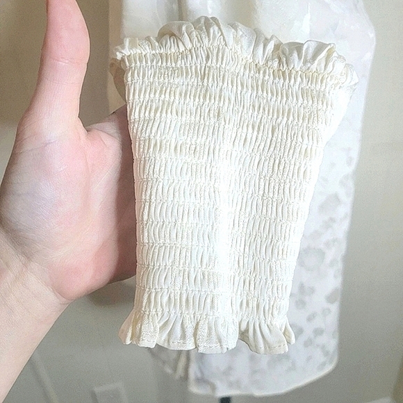 Shoshanna Lyam Long Sleeve Damask Blouse XS Winter White NWT - Picture 12 of 14